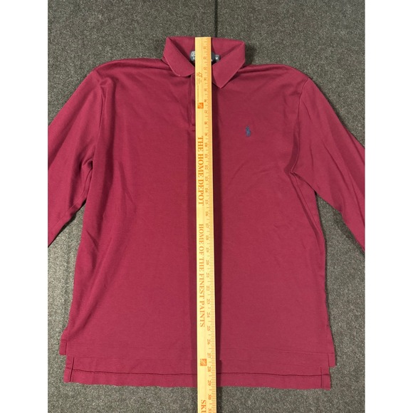 Polo Ralph Lauren Long Sleeve Polo Shirt Burgundy Mens Size M - Picture 2 of 8